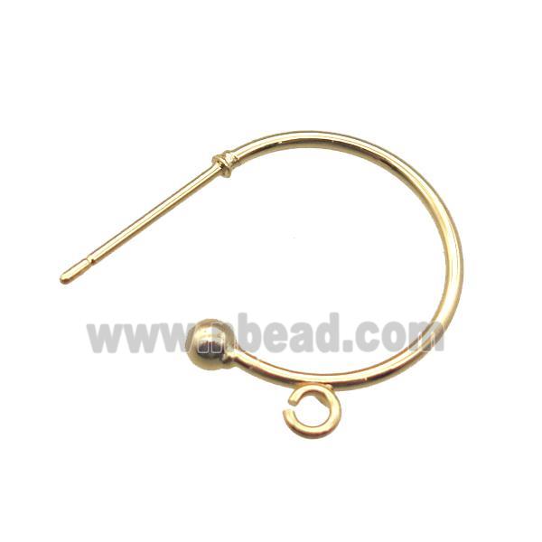 copper hoop earring, gold plated