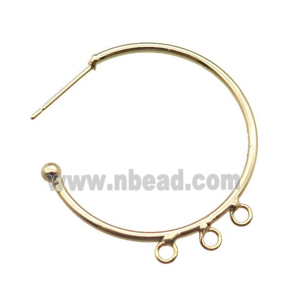 copper hoop earring, gold plated