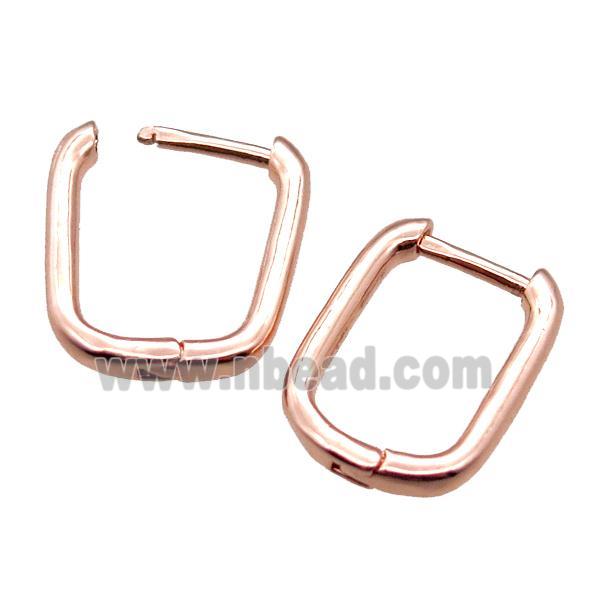 copper Latchback Earrings, rose gold