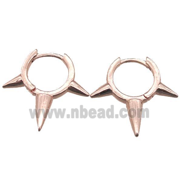 copper hoop earring, rose gold