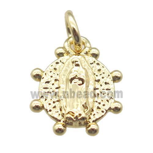 copper Jesus pendant, gold plated