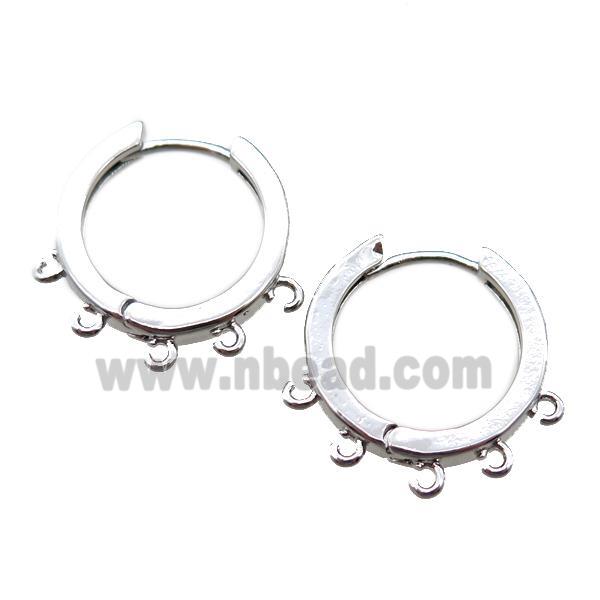 copper Hoop Earrings, platinum plated