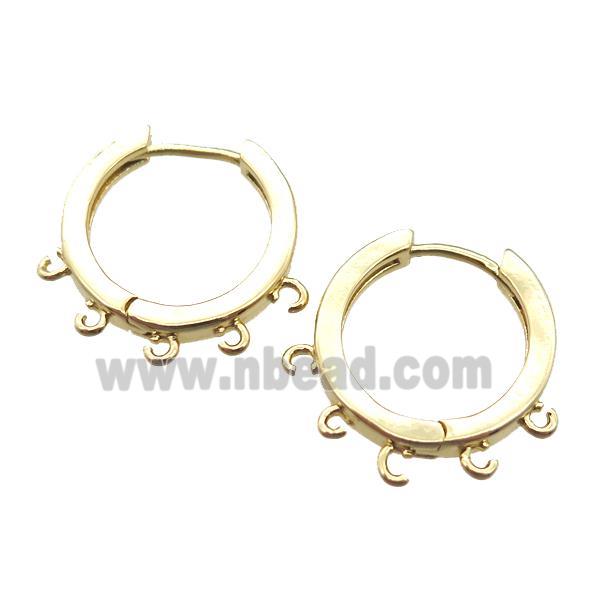 copper Hoop Earrings, gold plated