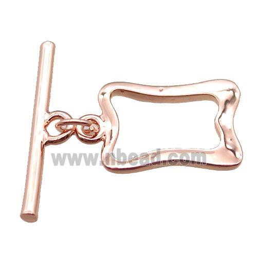 copper toggle clasp, rose gold