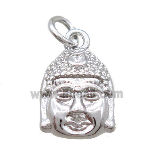 copper Buddha pendant, platinum plated