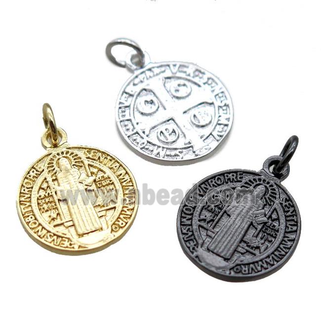 copper circle pendant, Jesus, Religious, mixed