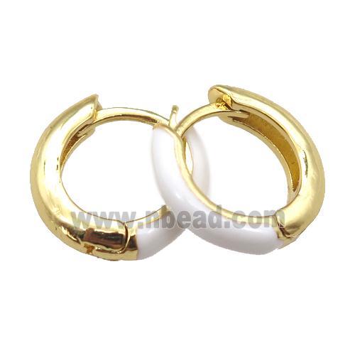 copper hoop earring with Enameling, mixed, gold plated