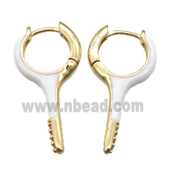 copper hoop Earrings with Enameling, gold plated