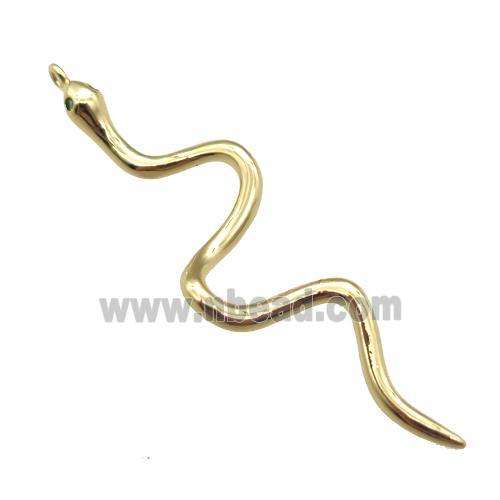 copper snake pendant, gold plated