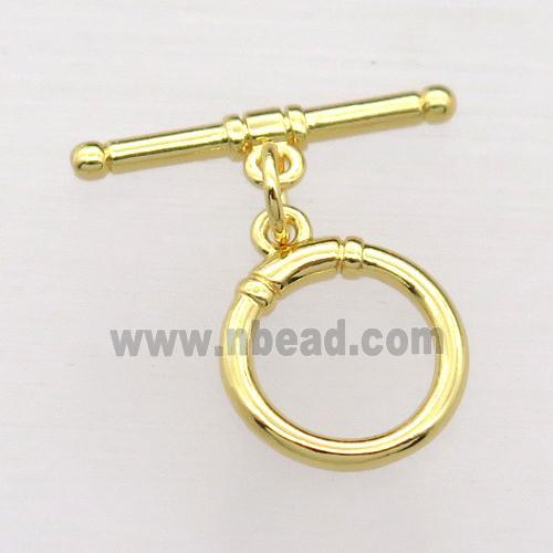 copper toggle clasp, gold plated