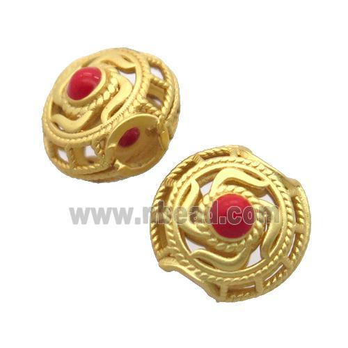 copper circle beads, enamel, unfade, duck gold
