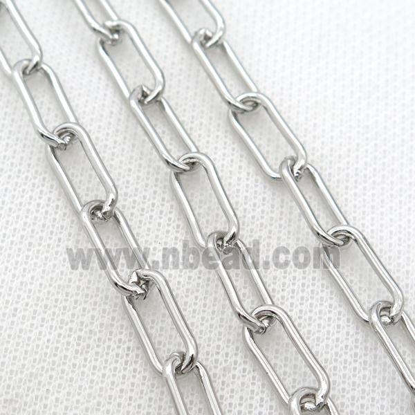 Copper Paperclip Chain Platinum Plated