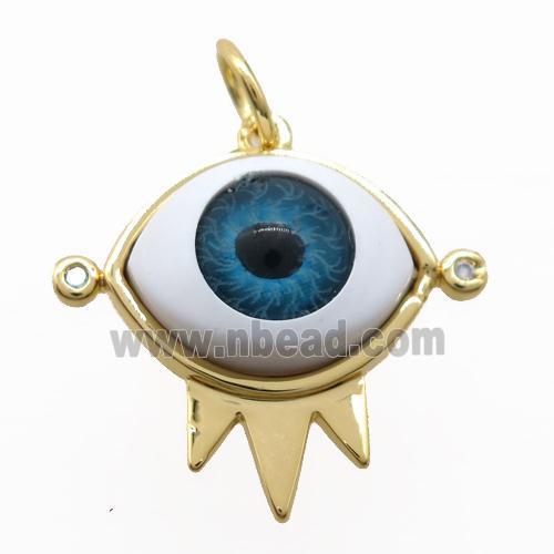 copper pendant with evil eye, gold plated