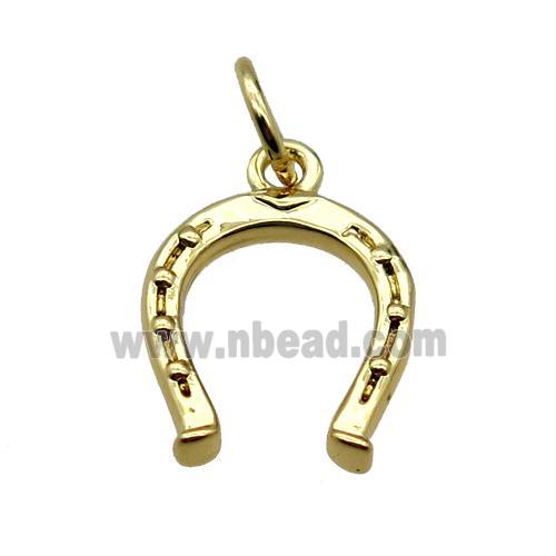 copper Horseshoe pendant, gold plated