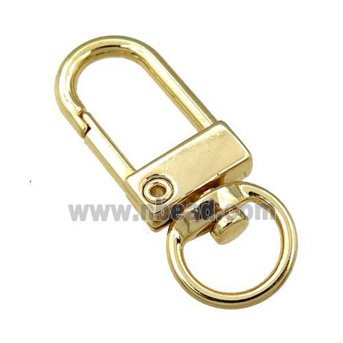 copper Carabiner Clasp, gold plated