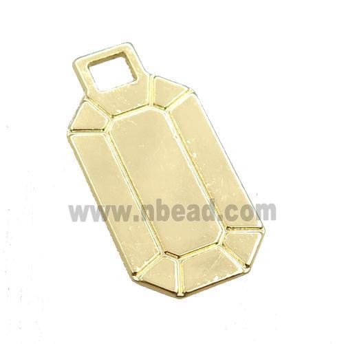 copper pendant, rectangle, gold plated