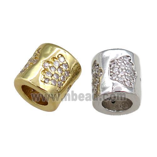 copper tube beads pave zircon, crown, mixed