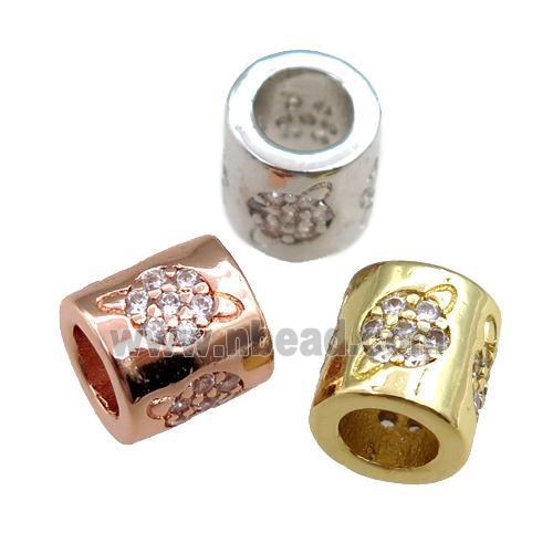 copper tube beads pave zircon, planet, mixed
