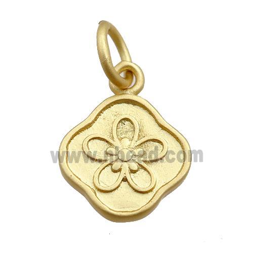 copper clover pendant, duck gold