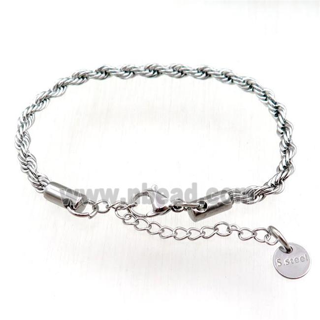 Stainless Steel bracelet, platinum plated