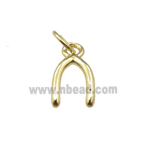 copper horseshoe pendant, gold plated