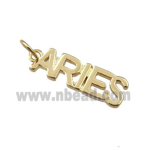 copper zodiac ARIES pendant, gold plated