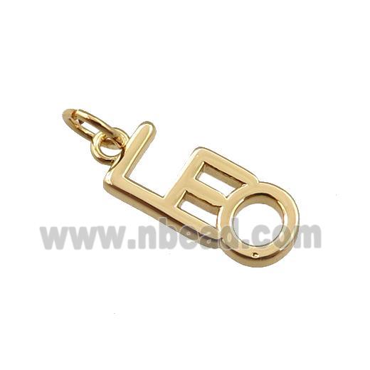copper zodiac LEO pendant, gold plated