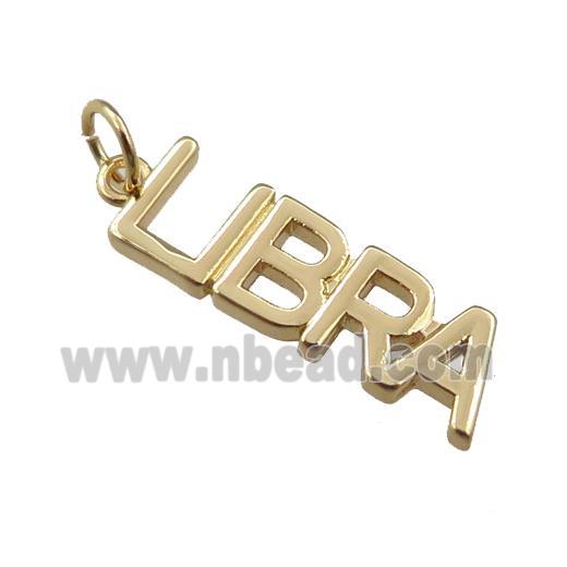 copper zodiac LIBRA pendant, gold plated