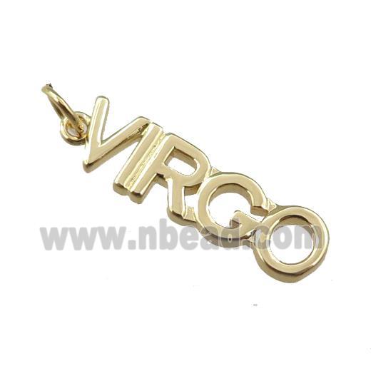 copper zodiac VIRGO pendant, gold plated