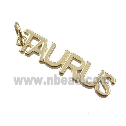 copper zodiac TAURUS pendant, gold plated