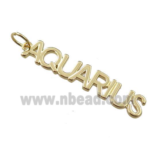 copper zodiac AQUARIUS pendant, gold plated