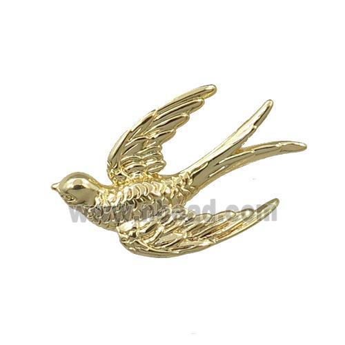 copper flying swallow pendant, gold plated