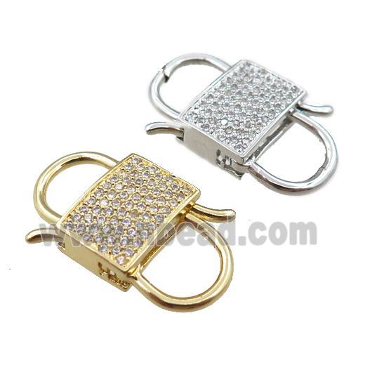 copper clasp pave zircon, mixed