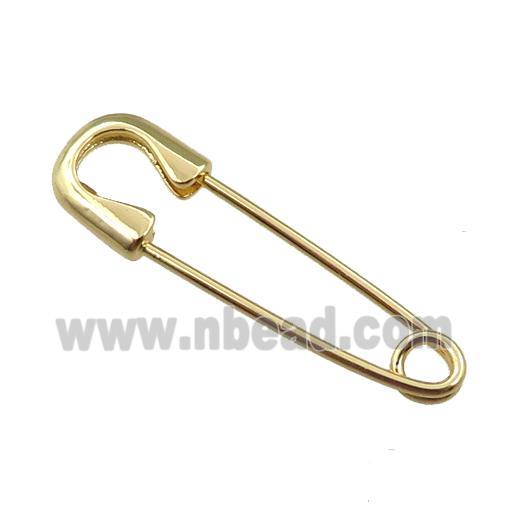 copper Safety Pin, gold plated