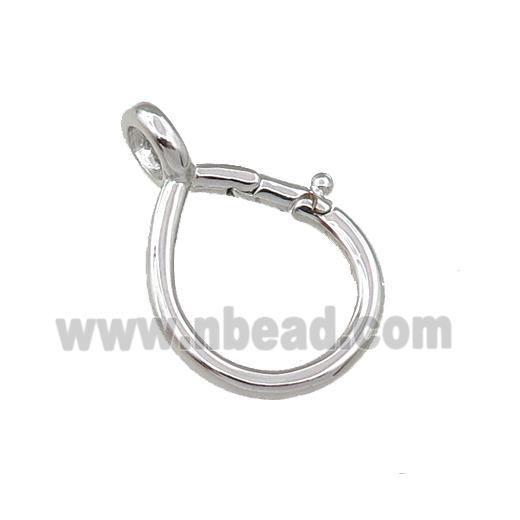 copper lobster clasp, platinum plated