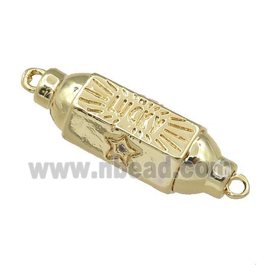 copper capsule hexagon connector, lucky star, gold plated
