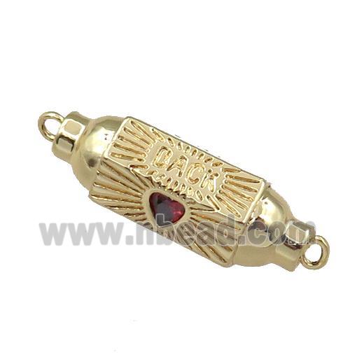 copper capsule hexagon connector, back heart, gold plated