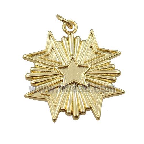 copper star pendant, gold plated