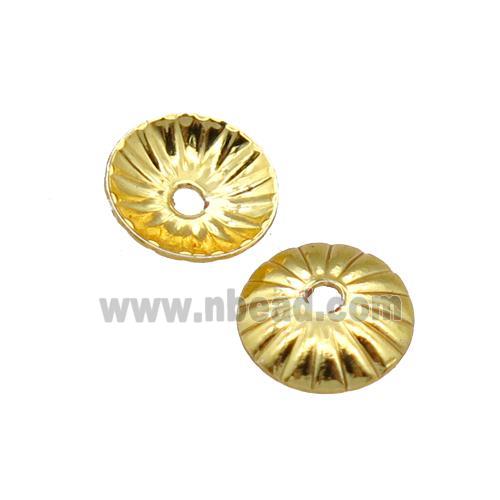 copper beadcaps, unfaded, gold plated