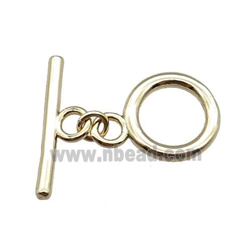 copper toggle clasp, gold plated