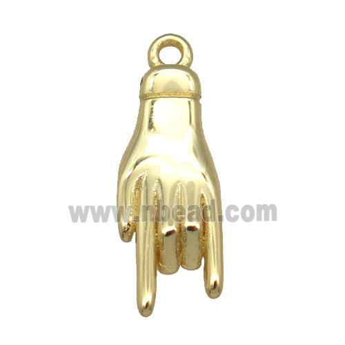copper hand pendant, gold plated