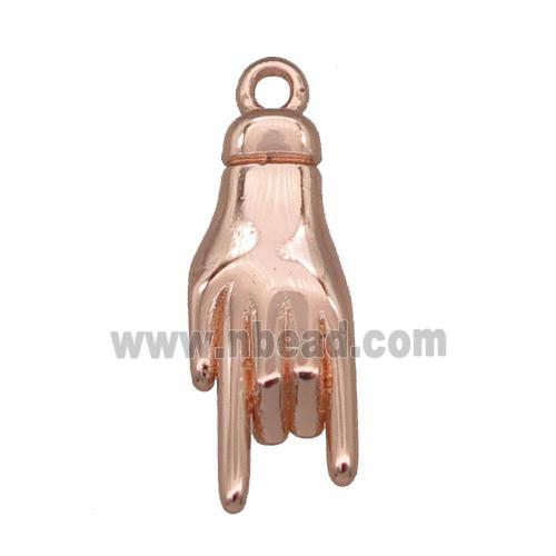 copper hand pendant, rose gold