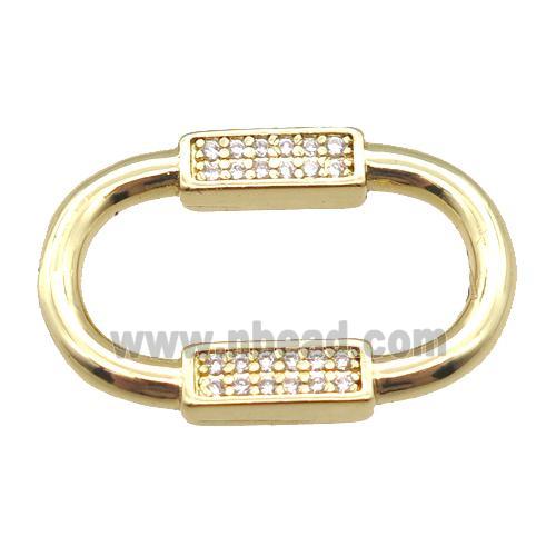 copper connector pave zircon, gold plated
