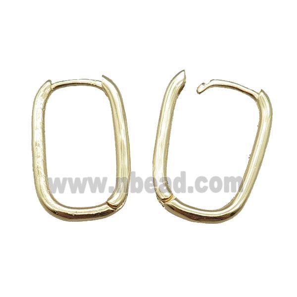 copper Latchback Earrings, gold plated