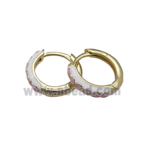 copper Hoop Earrings with enameled, gold plated