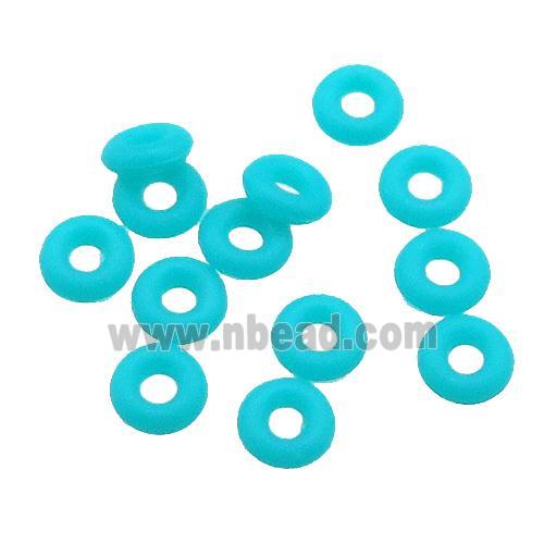 teal rubber spacer beads