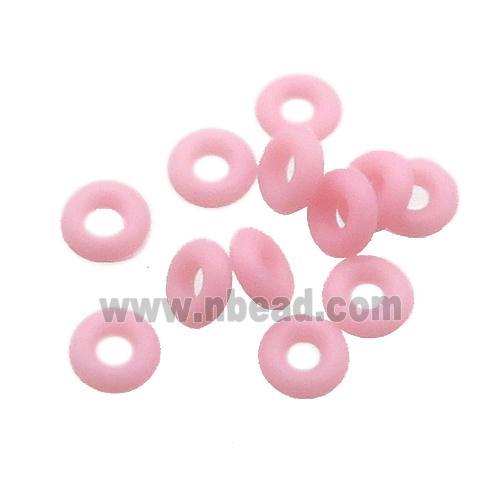 pink rubber spacer beads