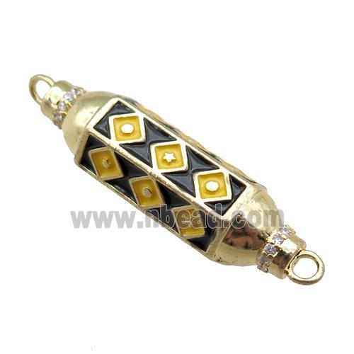copper capsule hexagon connector, enameled, gold plated