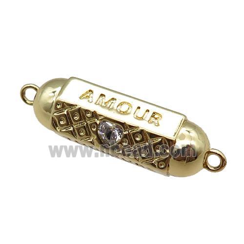 copper capsule hexagon connector, AMOUR, gold plated