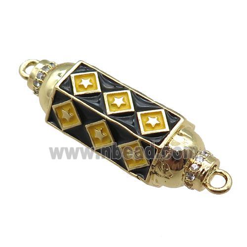 copper capsule hexagon connector, enameled, gold plated